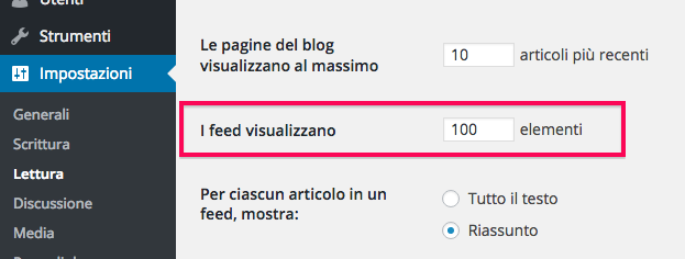 impostazioni-feed-wordpress