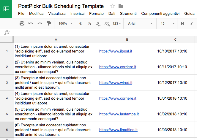 Excel Bulk Scheduling Template