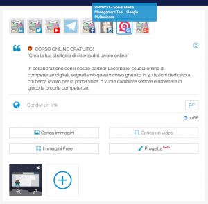Creare il messaggio del Post per Google My Business