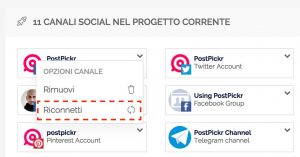 Riconnessione canali Facebook