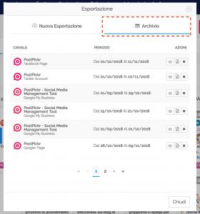 Archivio esportazioni