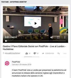 YouTube - video post preview
