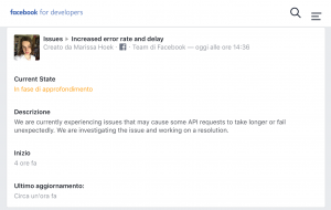 Facebook Developers - API error