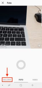 Selezione della Tab Galleria su Android