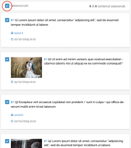 Bulk Scheduling - selezione dei post da importare