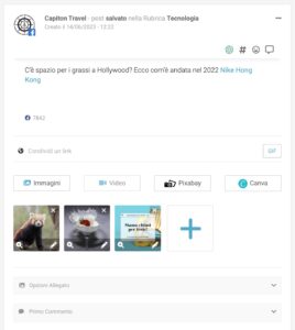 Un post aperto in modalità "modifica"