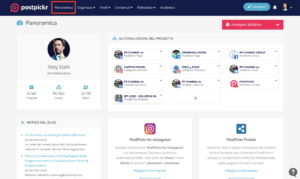 La sezione Panoramica di PostPickr