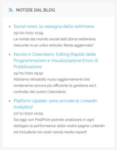 Sezione Panoramica - ultime news dal blog di PostPickr