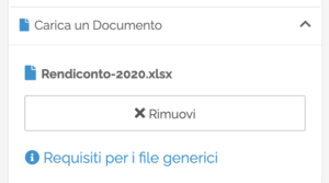 Opzione per il caricamento di file generici