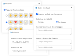 Inserisci Sondaggi, Quiz e Pulsanti
