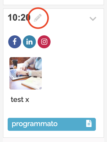 Icona di editing rapido delle programmazioni