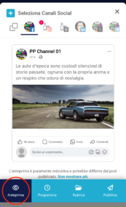 La tab Anteprima nella versione responsive
