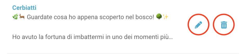 Pulsanti di modifica o cancellazione dei messaggi predefiniti