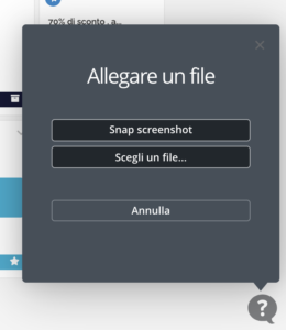 Allegare un file o uno screenshot alla segnalazione