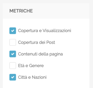 Audience - Escludi metriche