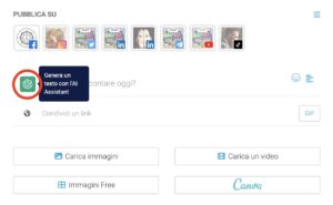 Il pulsante per attivare l'AI Assistant dall'interno del Post Editor