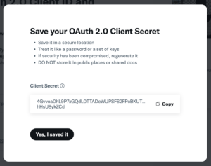 Il Client ID dell'app Twitter