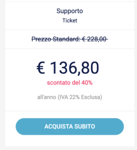 Pulsante per l'acquisto di un piano in abbonamento