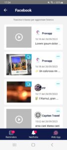sezione reminder Facebook dell'app PostPickr Notify