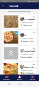 sezione reminder Facebook dell'app PostPickr Notify