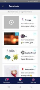 sezione reminder Facebook dell'app PostPickr Notify