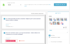 Opzioni di editing nel Bulk Scheduling