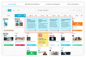 Il Calendario di PostPickr con gli eventi delle Giornate Internazionali evidenziati