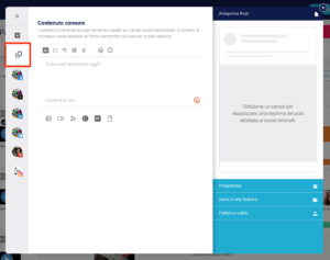 Interfaccia dell'Editor Pro con la sezione "Contenuto comune" selezionata