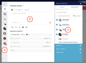 Il layout dell'Editor dei post