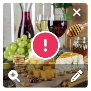 Icona di avviso di immagine non conforme ai requisiti API