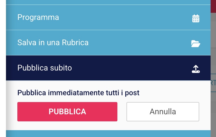 Tab per pubblicare immediatamente tutti i post