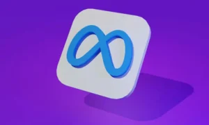 Il simbolo di Meta Facebook su sfondo viola | PostPickr
