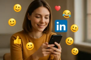 Giovane donna analizza le metriche di visibilità del su profilo su LinkedIn | PostPickr