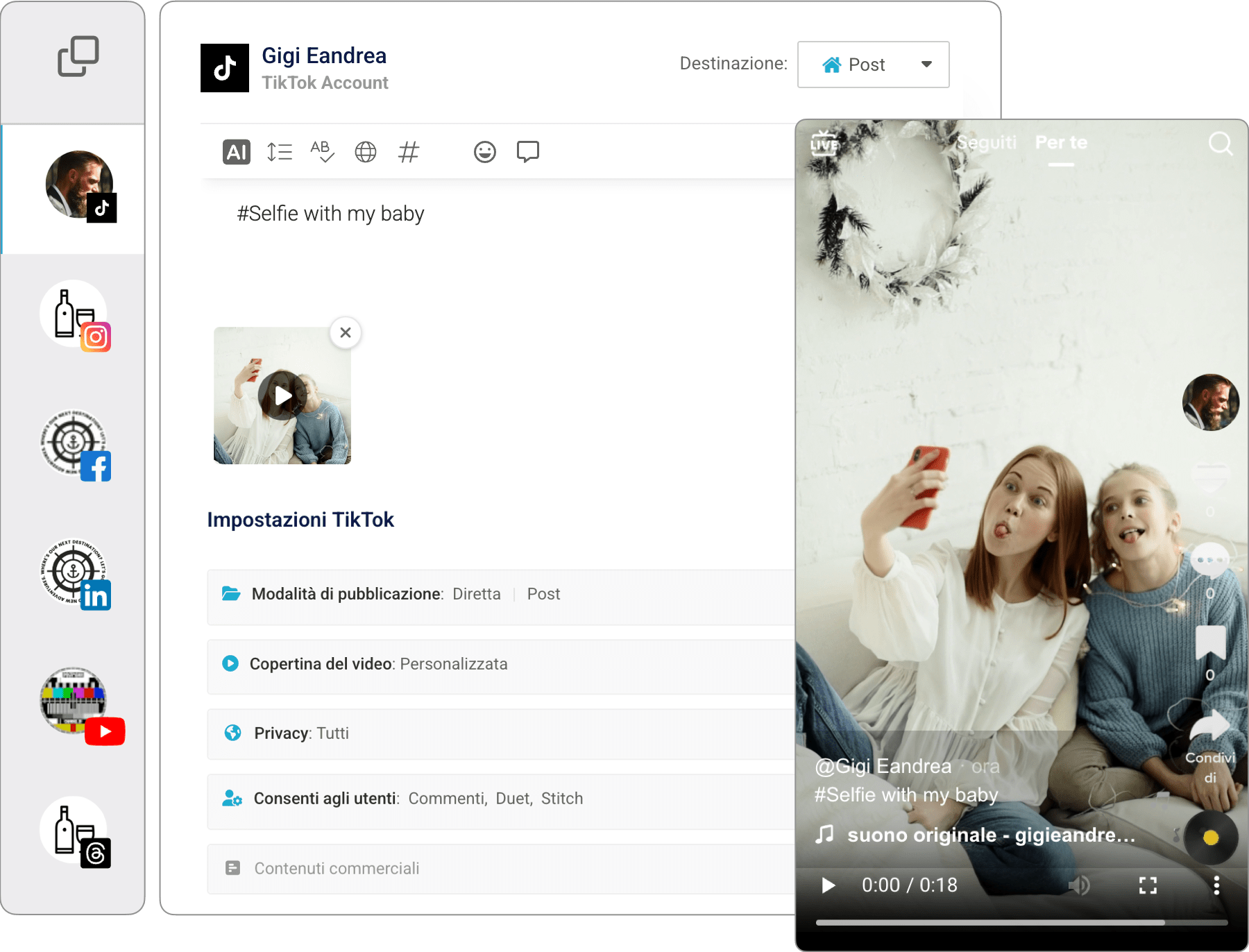 post editor TT Editor dei post multicanale