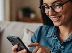 Donna sui 20 anni interagisce con i contenuti di una pagina social aumentando il tempo di permanenza sui contenuti | PostPickr