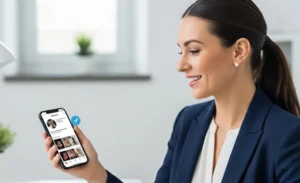 Manager guarda con soddisfazione il suo nuovo profilo Instagram verificato | PostPickr