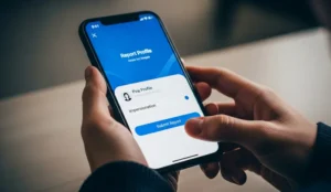 Immagine identificativa dell'azione di segnalazione di un profilo fake sui social | PostPickr